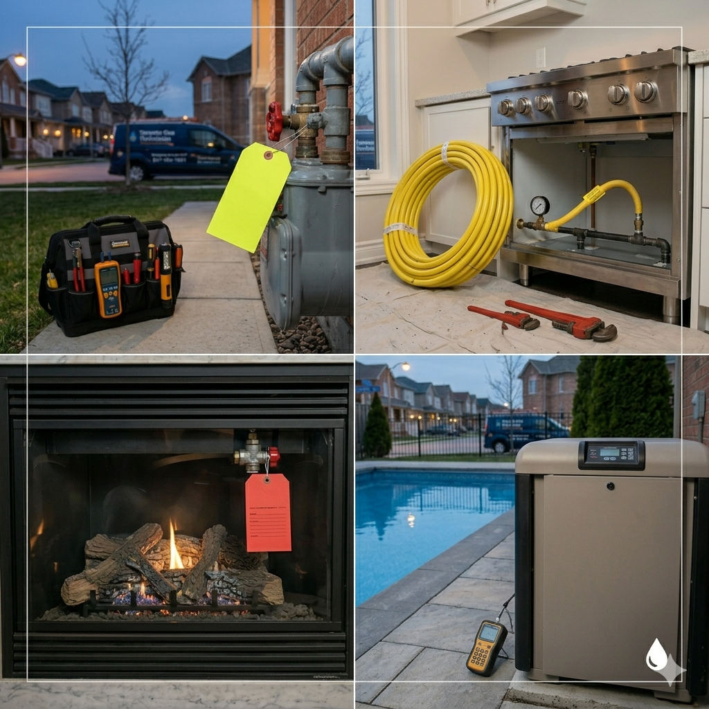 Toronto Gas Technician emergency service van parked in a residential neighborhood providing 24-7 TSSA licensed gas repair and Enbridge red tag removal in the GTA2